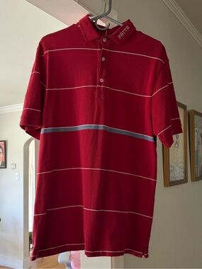 Red Stripe Pique Polo by Parra